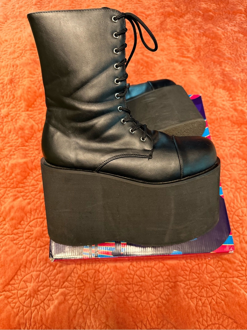 Black Platform Lace-Up Boots (Frankenstein!)